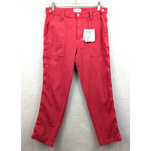 pistola Coral-Red Straight-Leg Utility Pants